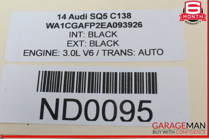 14-17 Audi SQ5 Rear Left Driver Side Window Regulator Motor 8K0959811A OEM