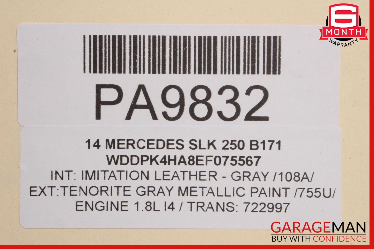 12-20 Mercedes R172 SLK250 SLK350 Exterior Left Driver Door Shell OEM