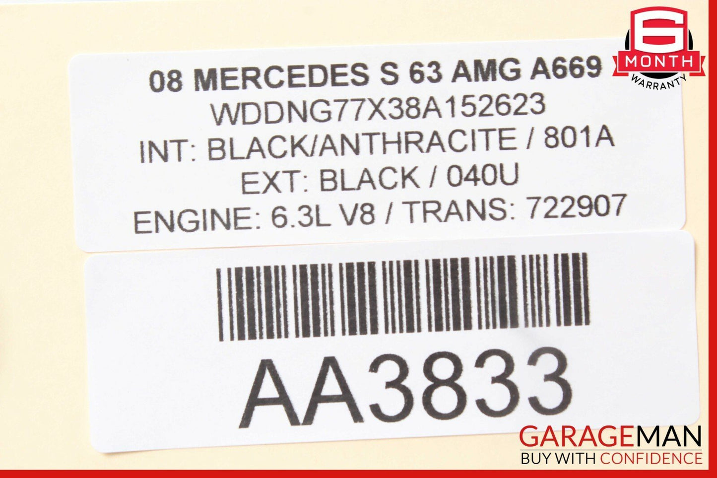 07-09 Mercedes W221 S63 AMG CL550 Dynamic Seat Pressure Vacuum Tank Reservoir