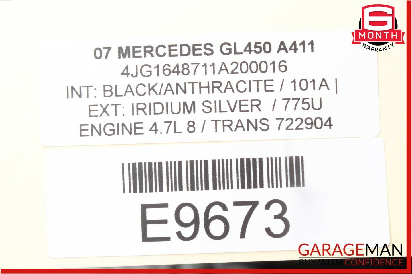 07-09 Mercedes X164 GL450 Rear Third Row Power Seat Folding Control Module OEM