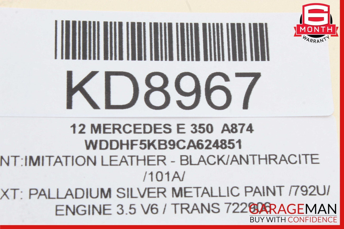 10-13 Mercedes W212 E350 E550 E400 Steering Wheel Airbag Air Bag Assembly Black