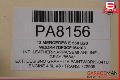 11-13 Mercedes W207 E350 E550 Convertible Rear Softtop Soft Top Roof Deck Cover
