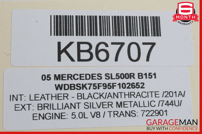 Mercedes R230 SL500 SL55 AMG Convertible Top Left Side Load Assist Cylinder OEM