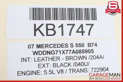 07-13 Mercedes W221 S550 CL550 Rear Trunk Lid Lock Latch Actuator w/o Key OEM