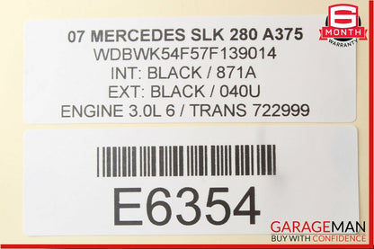 05-11 Mercedes R171 SLK280 Air AC Vent Dash Left or Right Side Black OEM