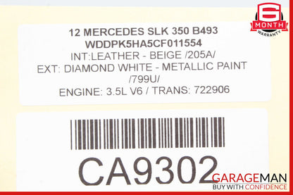 12-20 Mercedes R172 SLK350 Convertible Top Left C Pillar Brace Support OEM