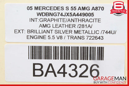 00-06 Mercedes W220 S55 CL55 AMG ABS Anti Lock Brake Pump ESP Control Module OEM