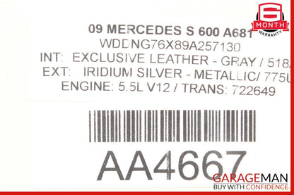 07-13 Mercedes W221 S550 S600 S63 AMG Door Keyless Go Entry Control Module Unit