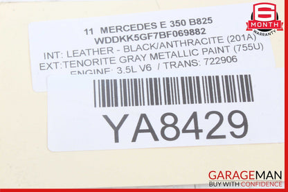 10-13 Mercedes W207 E350 E550 Rear Left Inner Taillight Tail Light Lamp OEM