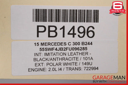 15-20 Mercedes W205 C300 C300e Sedan HVAC Heater Blower Housing Box Assembly