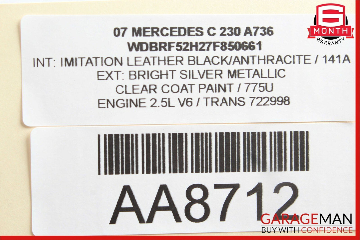 01-07 Mercedes W203 C230 C230 C55 AMG Front Right Door Lock Latch Actuator OEM