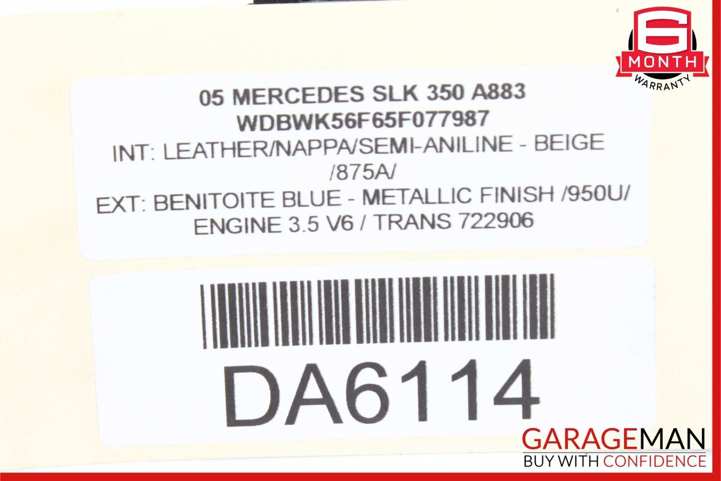 05-11 Mercedes R171 SLK280 SLK350 Front Left Side Exterior Door Handle Blue OEM