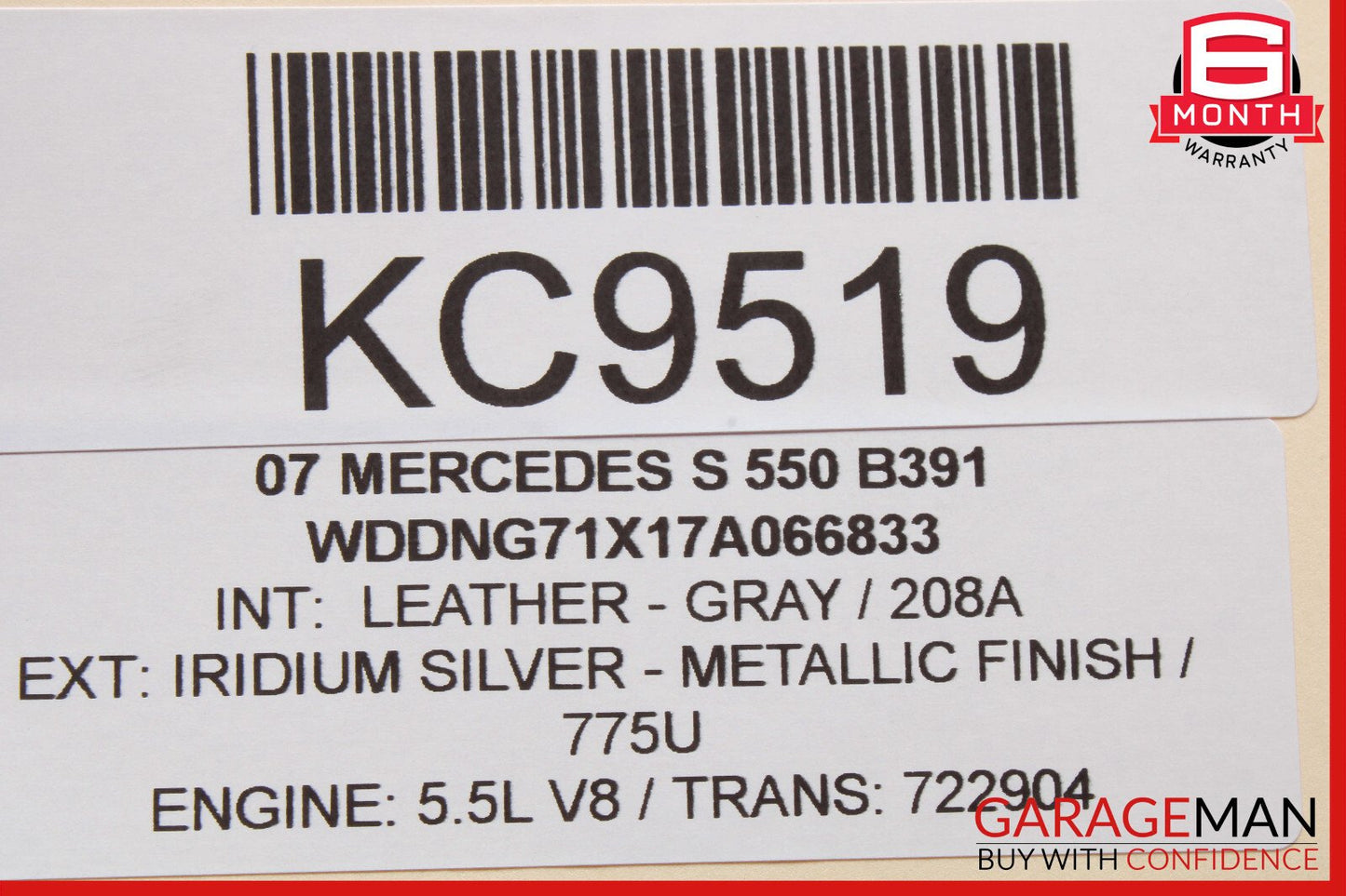 07-13 Mercedes W221 S550 S400 Rear Right Passenger Side Exterior Door Handle OEM