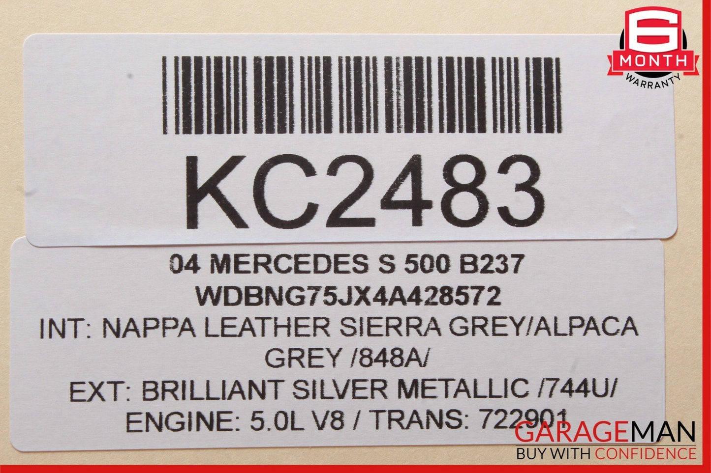 03-06 Mercedes W220 S500 S55 AMG Front Right Side Seat Headrest Head Rest A111