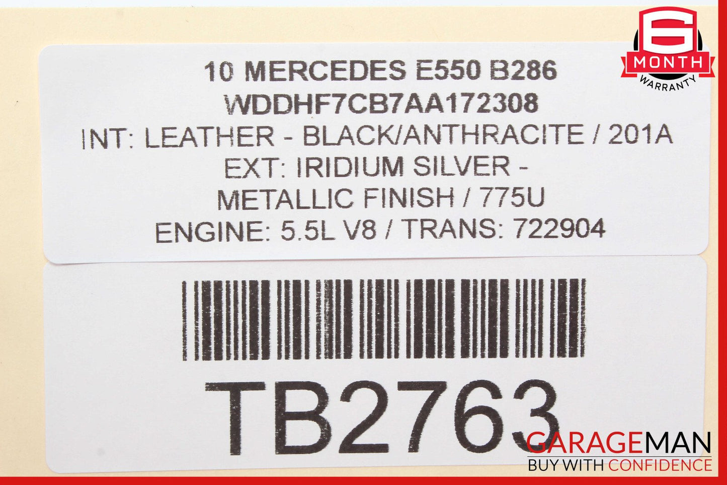 10-16 Mercedes W212 E550 C300 Interior Rear View Mirror Black OEM