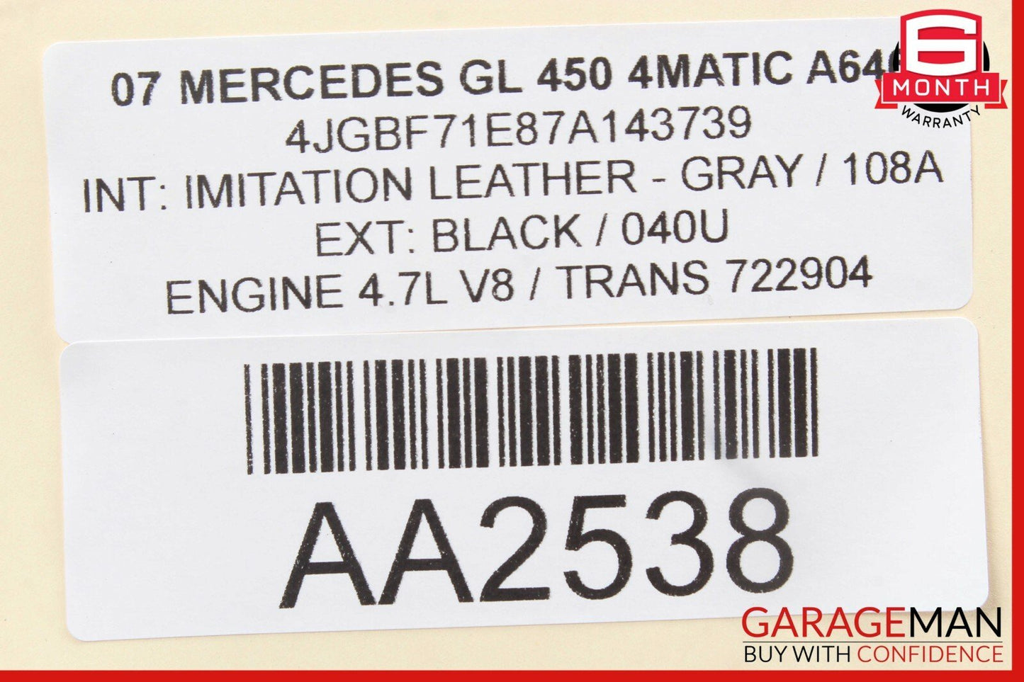 06-13 Mercedes GL450 R320 ML350 Front Right Door Window Regulator Motor Unit