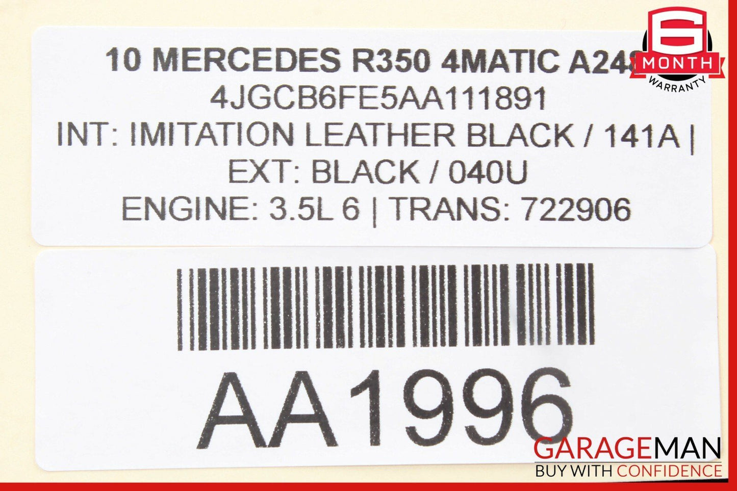 06-13 Mercedes W164 ML350 GL450 Window Regulator Motor Front Right Side OEM