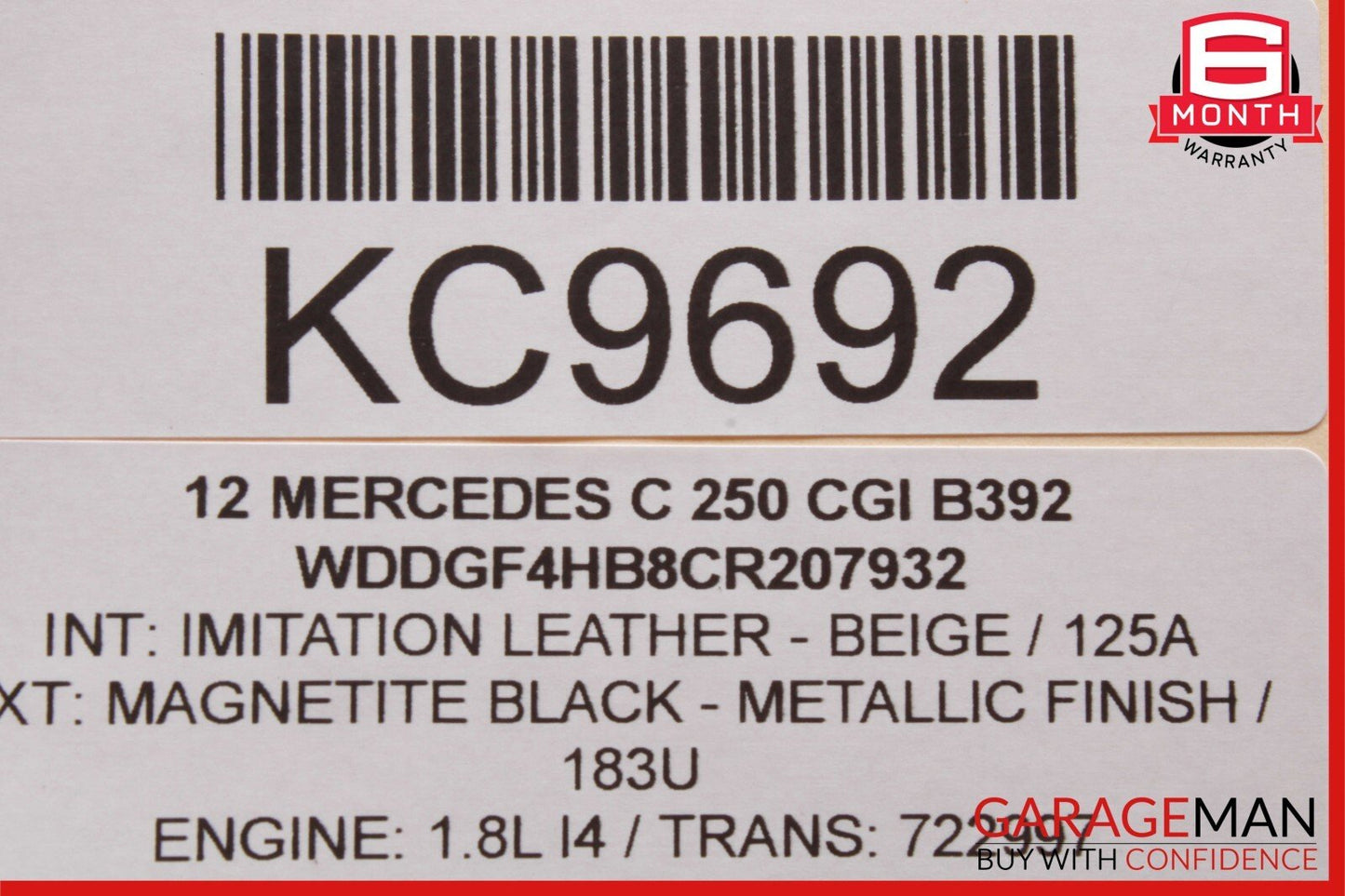 12-14 Mercedes W204 C250 C350 C300 Rear Left Side Exterior Door Handle OEM