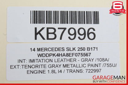12-20 Mercedes R172 SLK250 SLC300 Front Top Roof Lock Latch Cylinder Set OEM