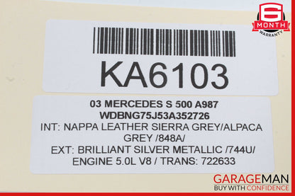 00-06 Mercedes W220 S500 Front Right Passnger Side Exterior Door Handle OEM