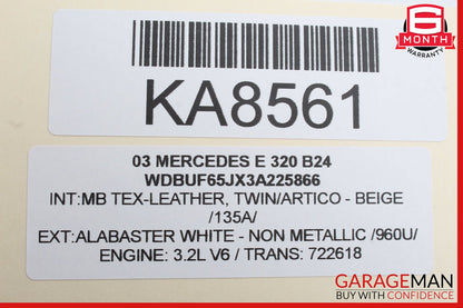 03-09 Mercedes W211 E320 E350 E500 Front Right Side Tweeter Speaker Cover OEM