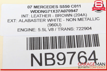 07-10 Mercedes W221 S550 Steering Column Combination Switch Assembly Black OEM