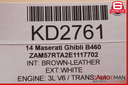 14-22 Maserati Ghibli Rear Center Seat Belt Seatbelt Retractor Black OEM