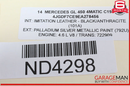 12-16 Mercedes X166 GL450 4MATIC ML350 ML550 Interior Rear View Mirror OEM