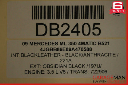 09-13 Mercedes W164 ML350 R350 Front Right Side Bottom Lower Seat Cushion Black