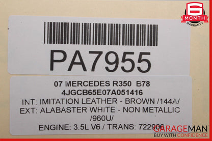06-10 Mercedes W251 R350 Rear Right Passenger Side Interior Door Panel OEM
