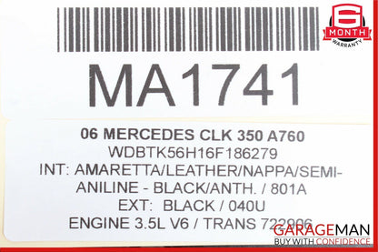 03-09 Mercedes W209 CLK350 CLK550 Convertible Top Roof Control Module Unit
