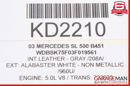 03-06 Mercedes R230 SL500 SL55 AMG Front Left Driver Exterior Door Handle White