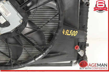 03-06 Mercedes R230 SL500 Engine Motor Cooling Radiator Fan Shroud A/C Condenser