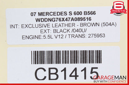 03-14 Mercedes W221 S600 S65 AMG Left Side Engine Top Upper Timing Chain Cover