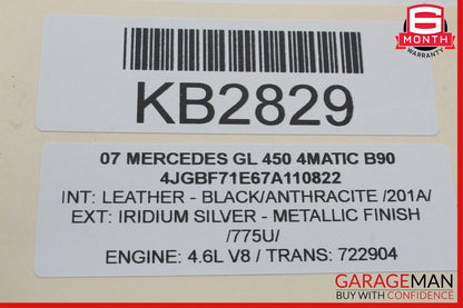 07-12 Mercedes X164 GL450 4MATIC Rear Subwoofer Audio Speaker Harman Kardon OEM