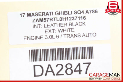 14-17 Maserati Ghibli Dashboard Dash Instrument Panel Analog Clock Assembly