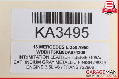 10-16 Mercedes W212 E350 3.5L V6 ECU ECM Engine Computer Control Module