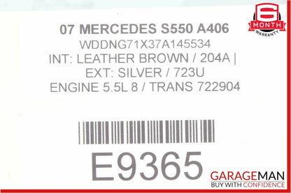 07-09 Mercedes W221 S550 W216 CL550 Overhead Dome Light Sunroof Control OEM