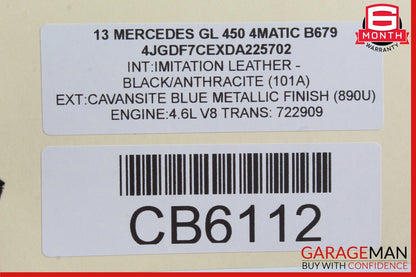 12-16 Mercedes X166 GL450 ML350 Overhead Emergency Panel Control Switch OEM