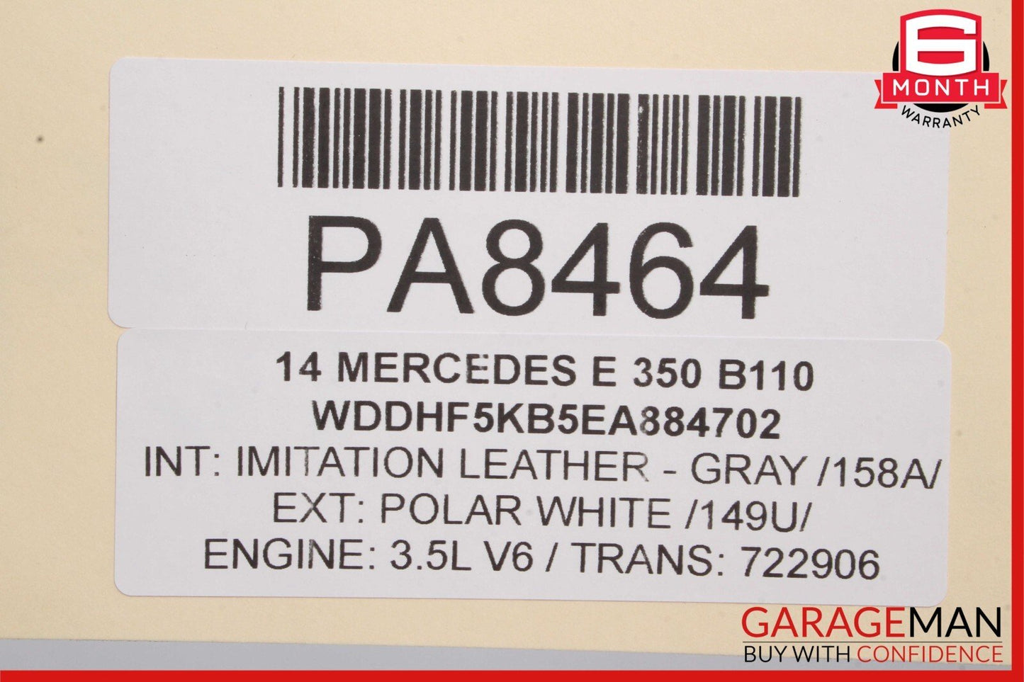 14-16 Mercedes W212 E400 E550 Rear Right Interior Door Panel Leather Grey OEM