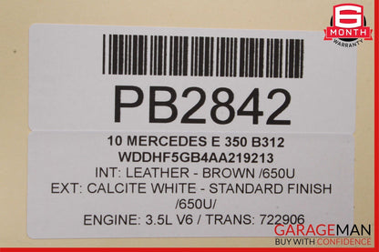 10-13 Mercedes W212 E350 Front Left Side Interior Door Trim Panel Assembly Brown