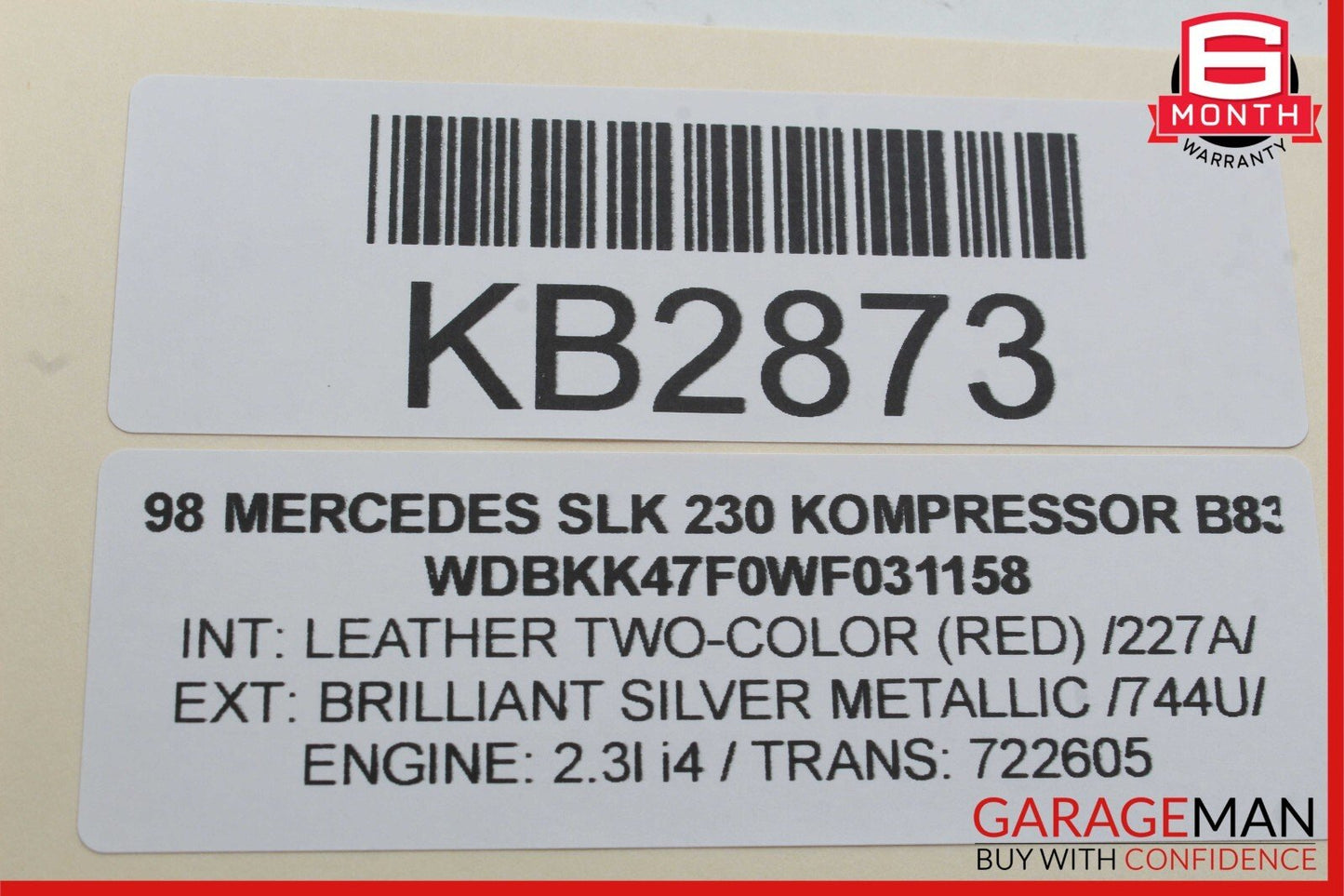 97-00 Mercedes R170 SLK230 Front Right Passenger Side Exterior Door Handle