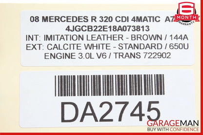 06-10 Mercedes W251 R350 Front Left Driver Side Mirror Door Rear View White OEM