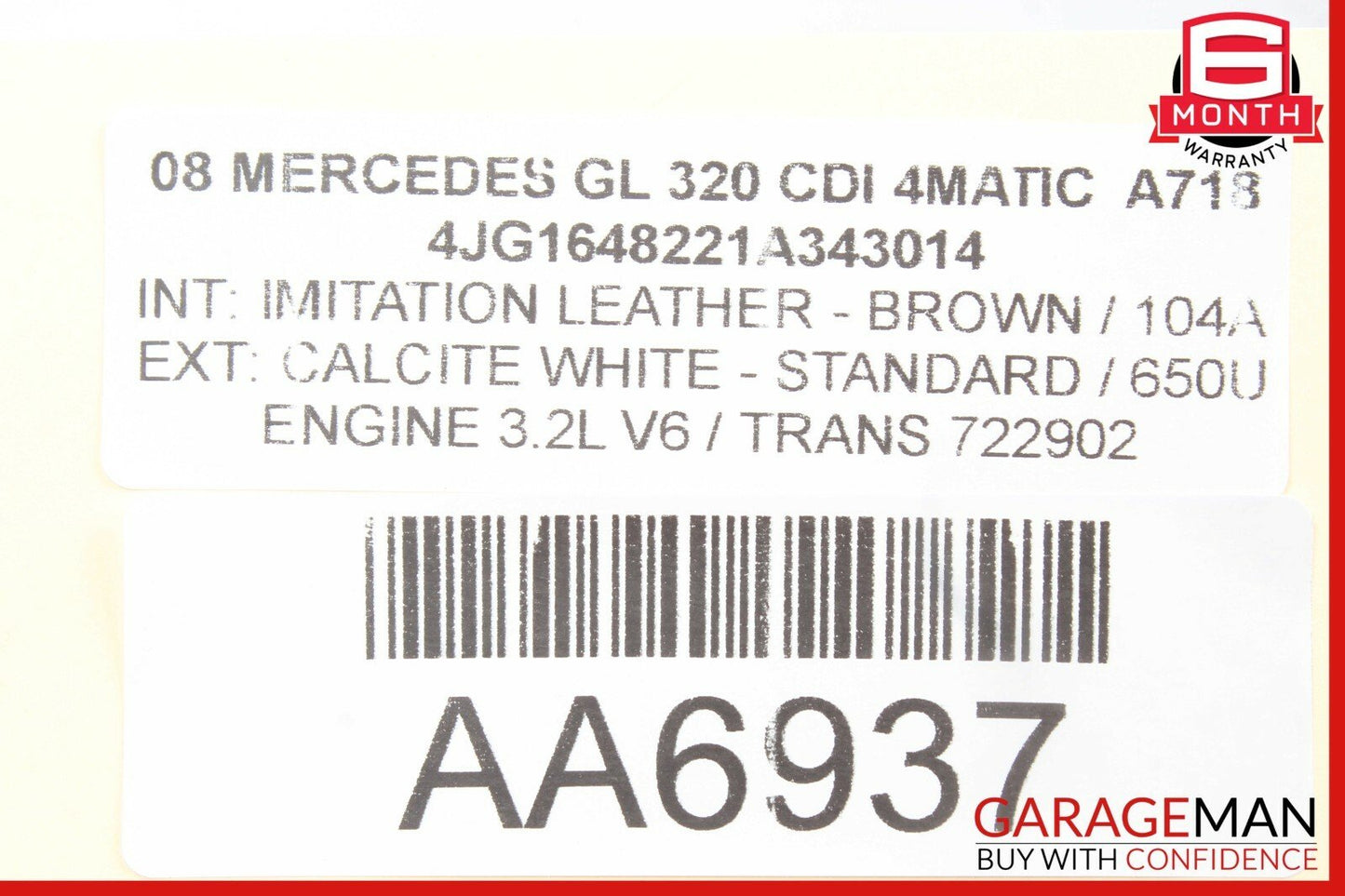 07-09 Mercedes X164 GL320 Base Front Left Side Bumper Cover Grille Grill Mesh