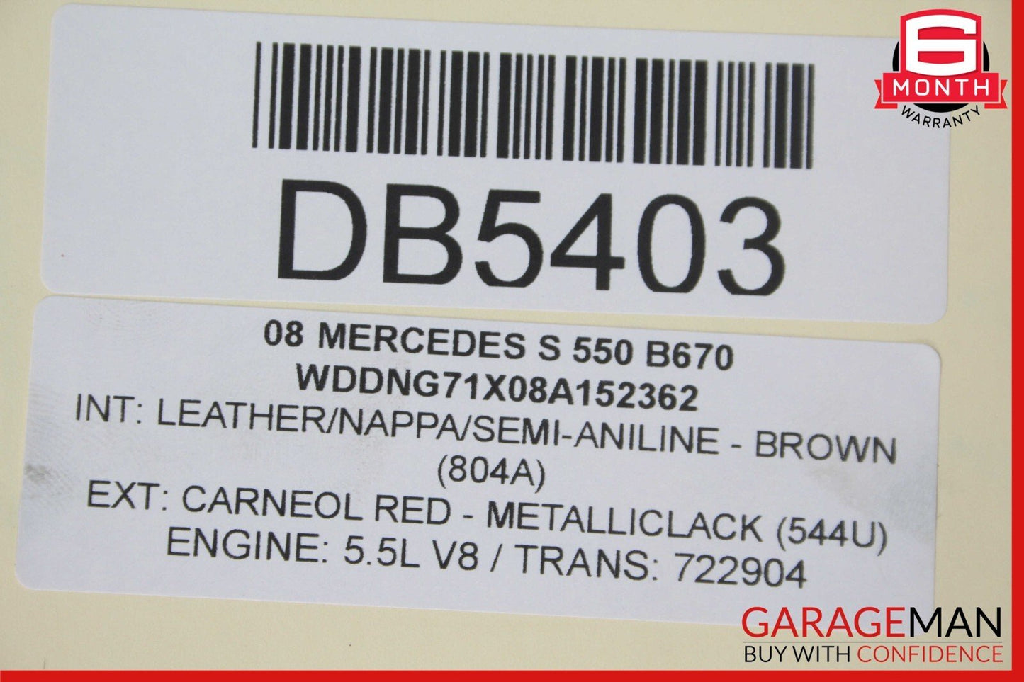 07-09 Mercedes W221 S550 Left Side Engine Cylinder Head Assembly 2730162801