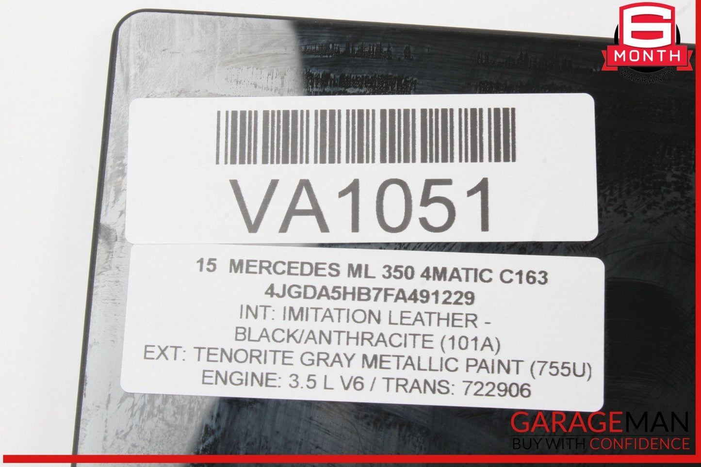 12-19 Mercedes W166 ML350 4MATIC Rear Left Driver Side Door Window Glass OEM