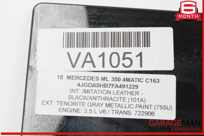 12-19 Mercedes W166 ML350 4MATIC Rear Left Driver Side Door Window Glass OEM
