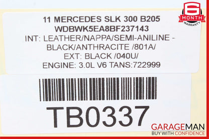05-11 Mercedes R171 SLK350 SLK300 Rear Right Window Roof C Pillar Panel Black
