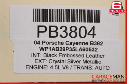 03-10 Porsche Cayenne 955 Front Left Exterior Door Shell Frame Crystal Silver