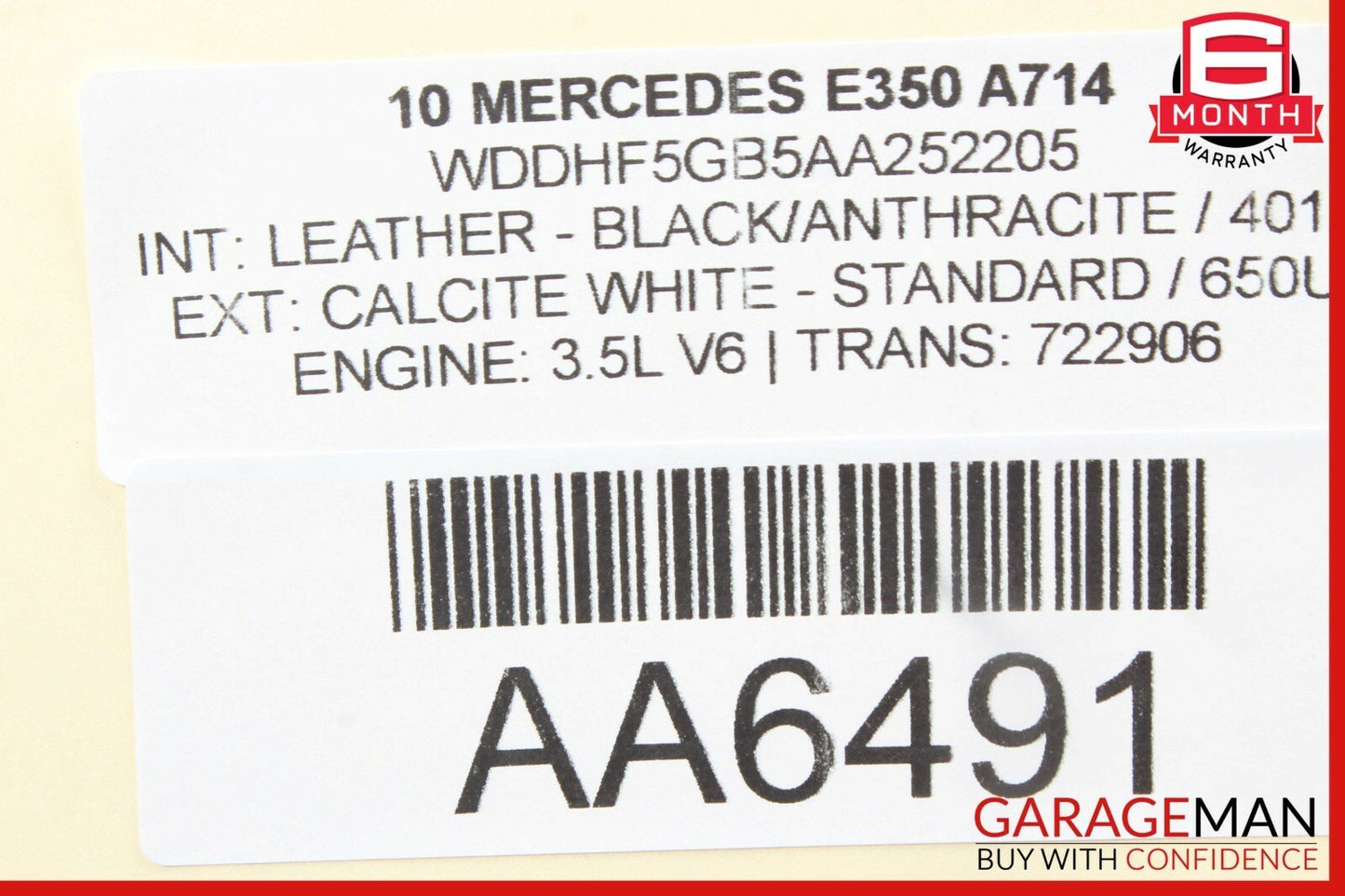 08-11 Mercedes W212 E350 Rear Left Driver Side Exterior Door Handle White OEM